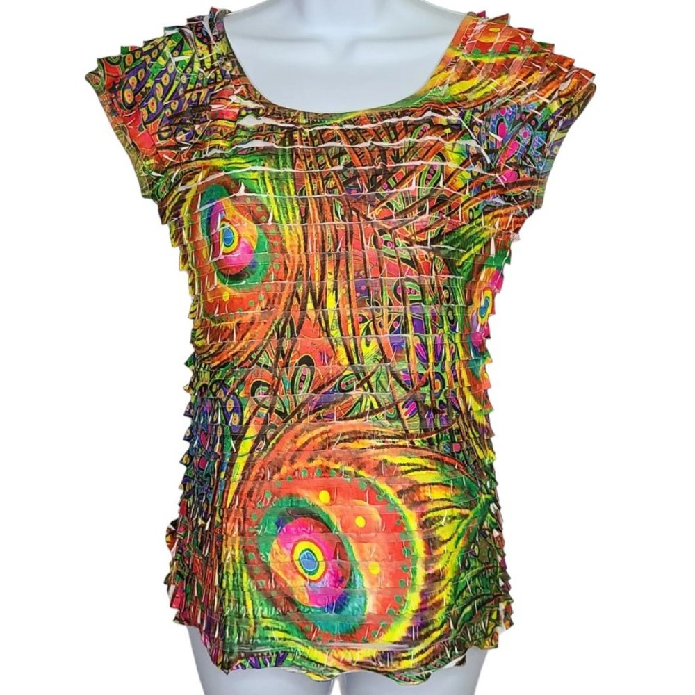 MoM Stretch Blouse, Multicolor, Size L, Petite, Made in USA